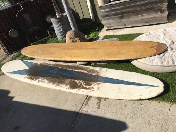Vintage old surfboard longboard